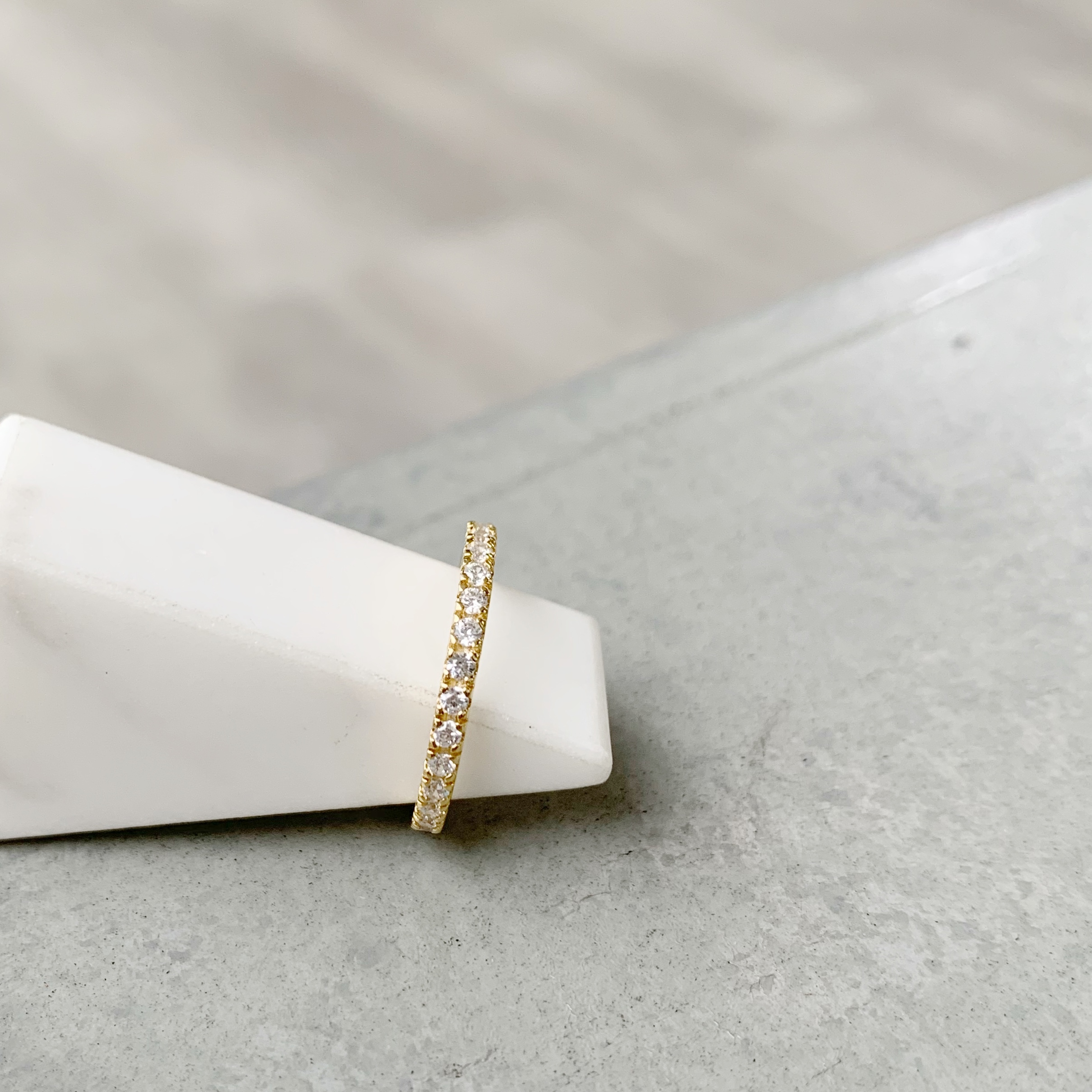 經典整圈鋯石戒指-歐美金