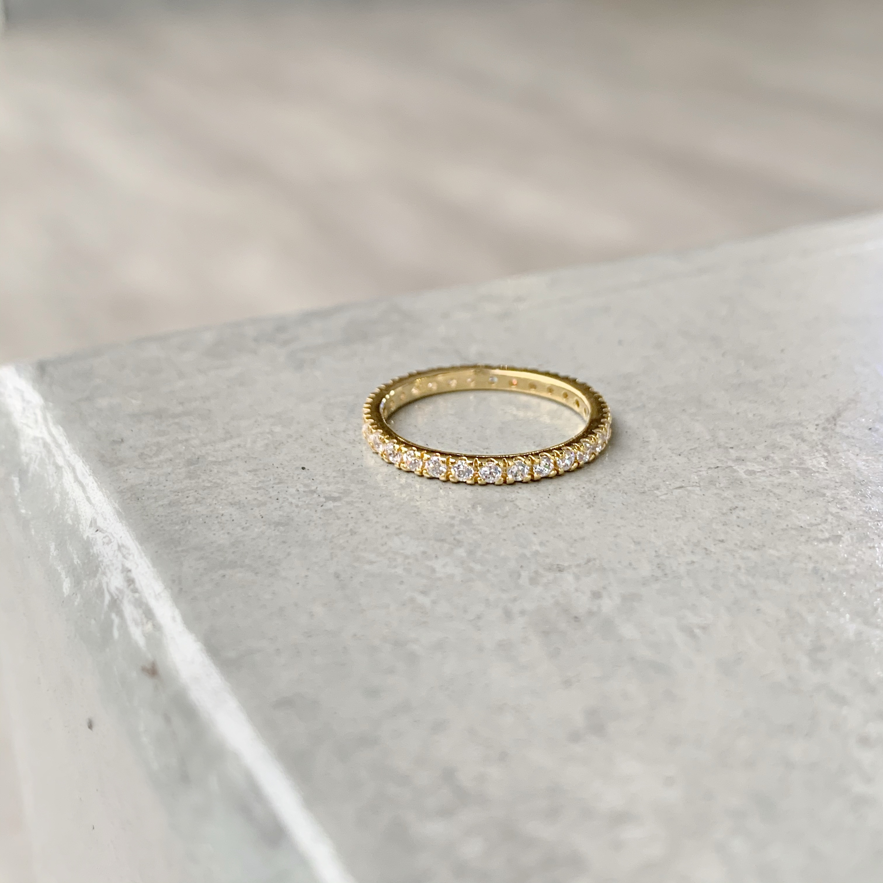 經典整圈鋯石戒指-歐美金