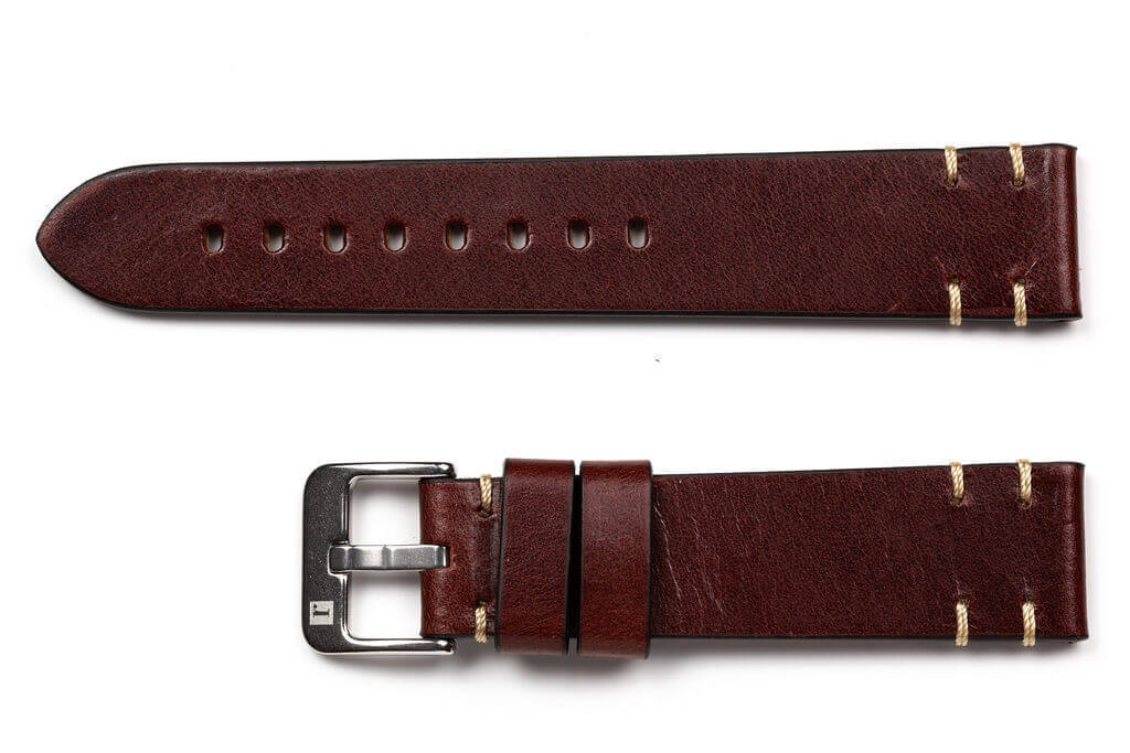 萬年鐘錶 - 手工皮革錶帶 Handmade leather strap  雪城 Siracusa 深棕色  Dark Brown