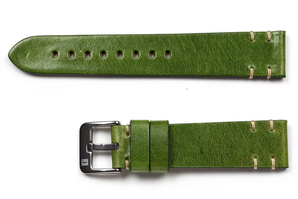 萬年鐘錶 - 手工皮革錶帶 Handmade leather strap  雪城 Siracusa 綠色 Green