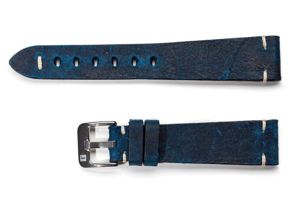 萬年鐘錶 - 手工皮革錶帶 Handmade leather strap  佛羅倫薩 Firenze Collection 藍色  Blue
