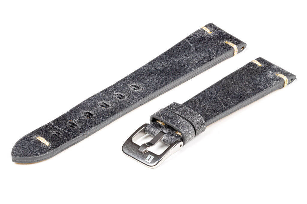 萬年鐘錶 - 手工皮革錶帶 Handmade leather strap  佛羅倫薩 Firenze Collection 灰色  Gray