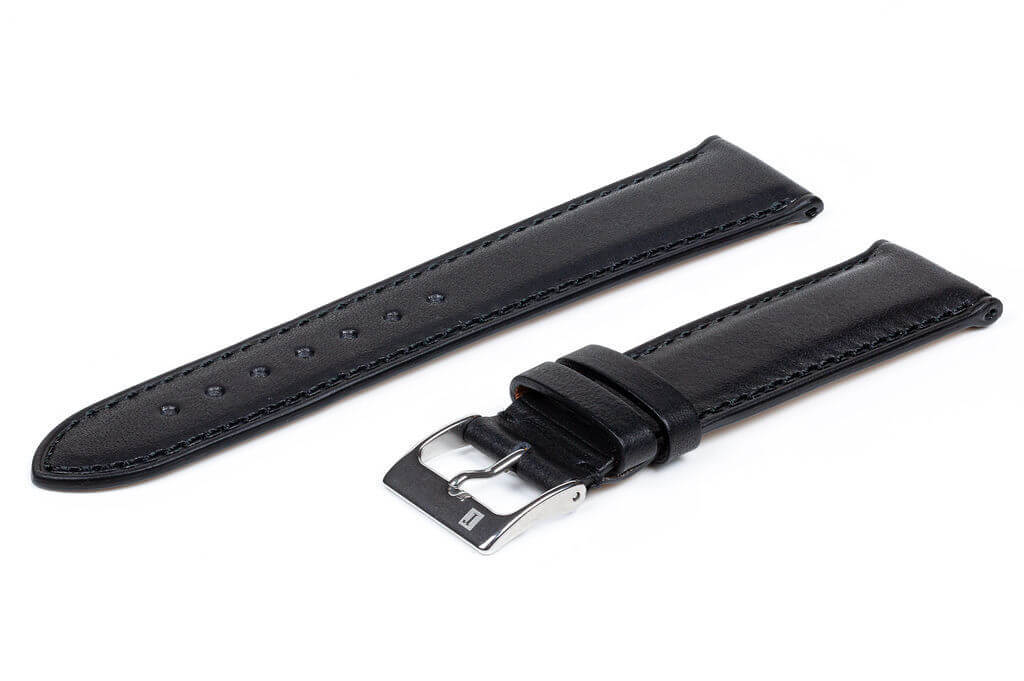 萬年鐘錶 - 手工皮革錶帶 Handmade leather strap  那不勒斯 Napoli 黑色 Black