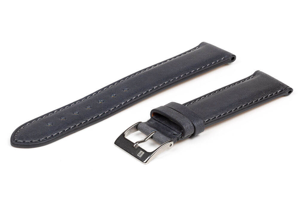 萬年鐘錶 - 手工皮革錶帶 Handmade leather strap  那不勒斯 Napoli 灰色 Gray