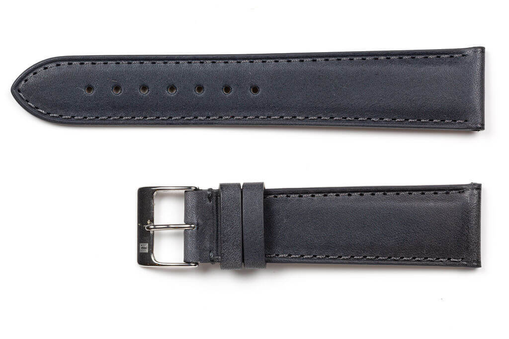 萬年鐘錶 - 手工皮革錶帶 Handmade leather strap  那不勒斯 Napoli 灰色 Gray