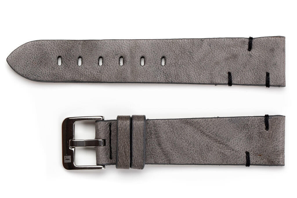 萬年鐘錶 - 手工皮革錶帶 Handmade leather strap  馬泰拉 Matera Collection 灰色 Gray