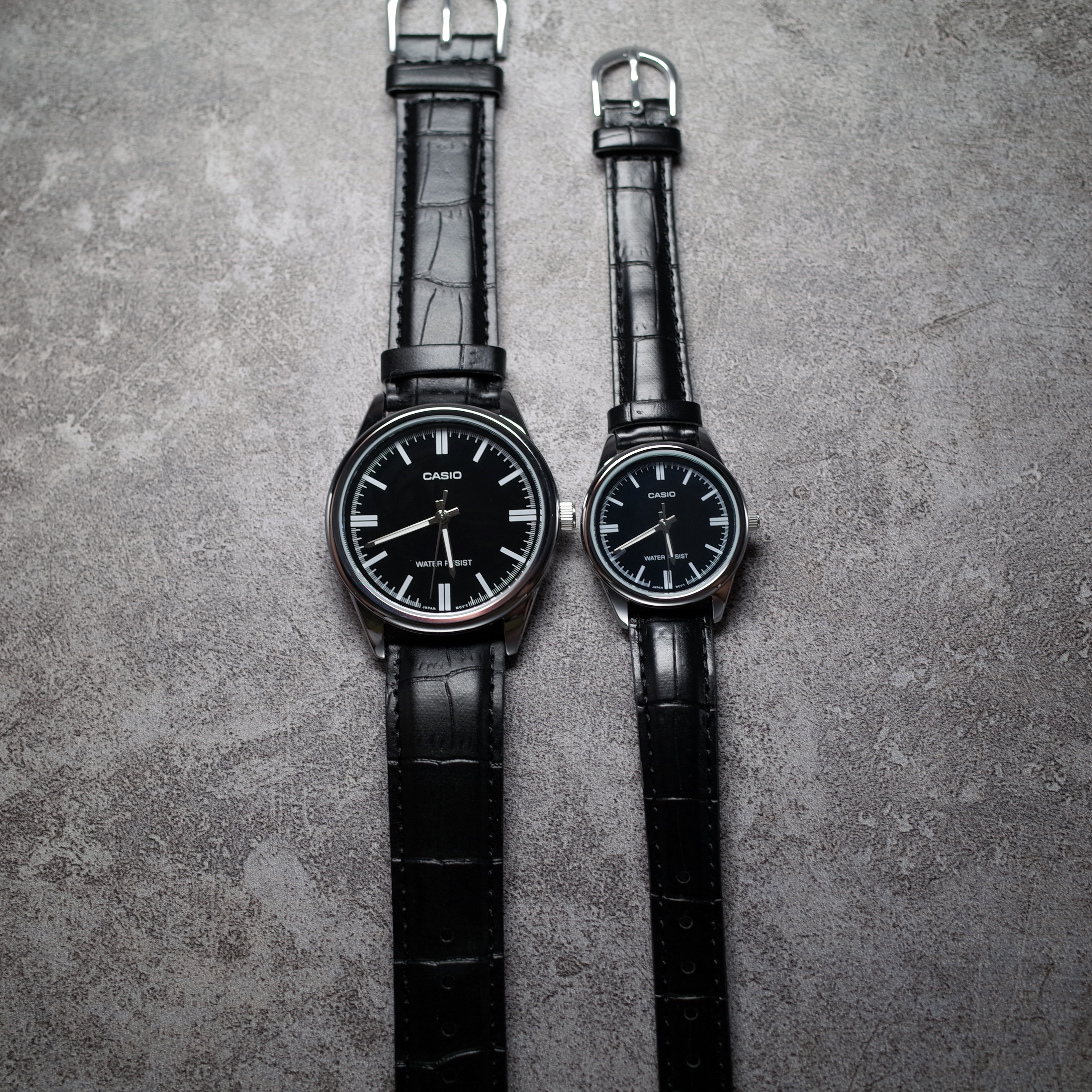 Casio MTP-V005L-1A / LTP-V005L-1A 40mm / 28mm 銀黑 情侶皮帶錶 復古錶