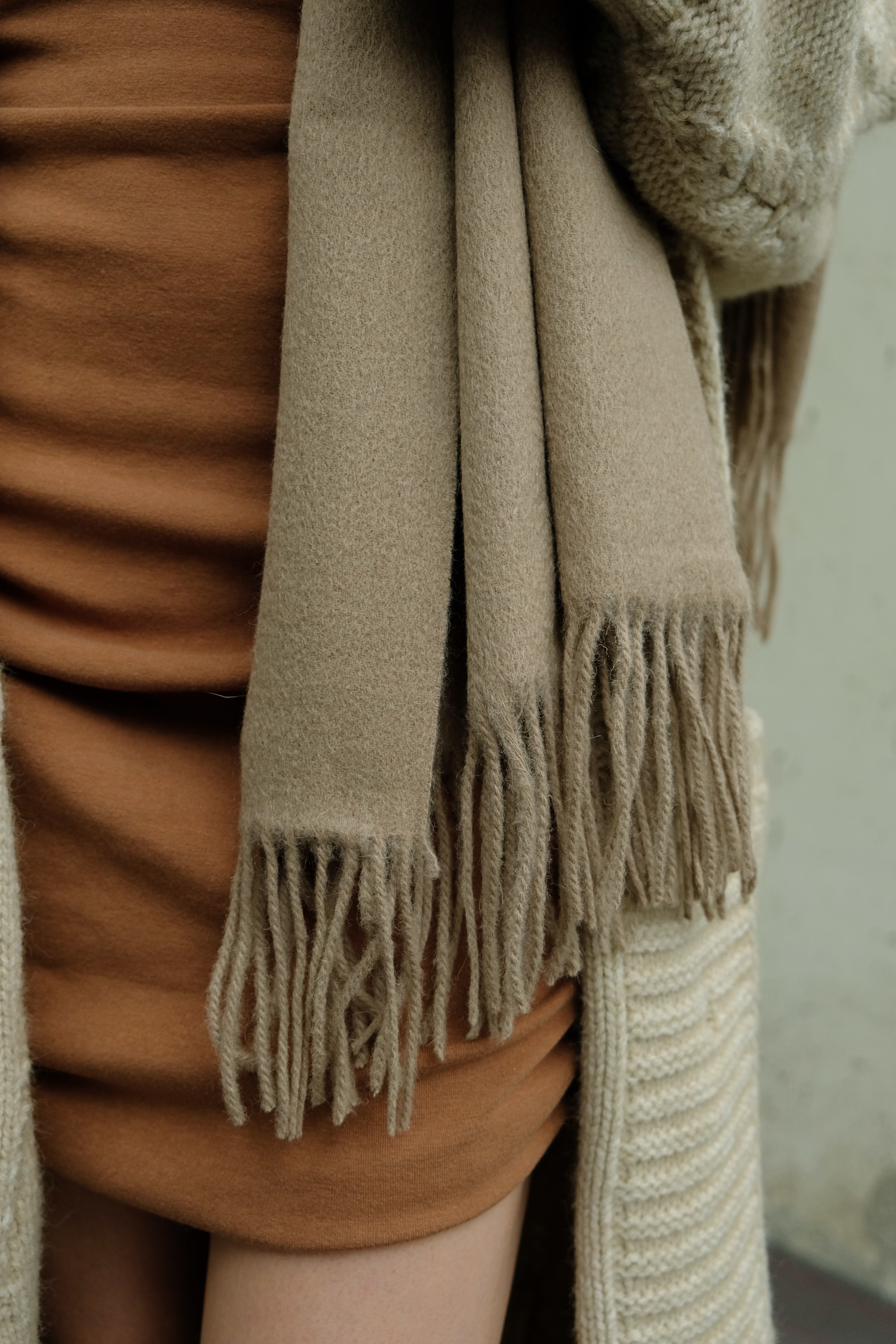 質感設計櫃極美暖冬色系毛料圍巾