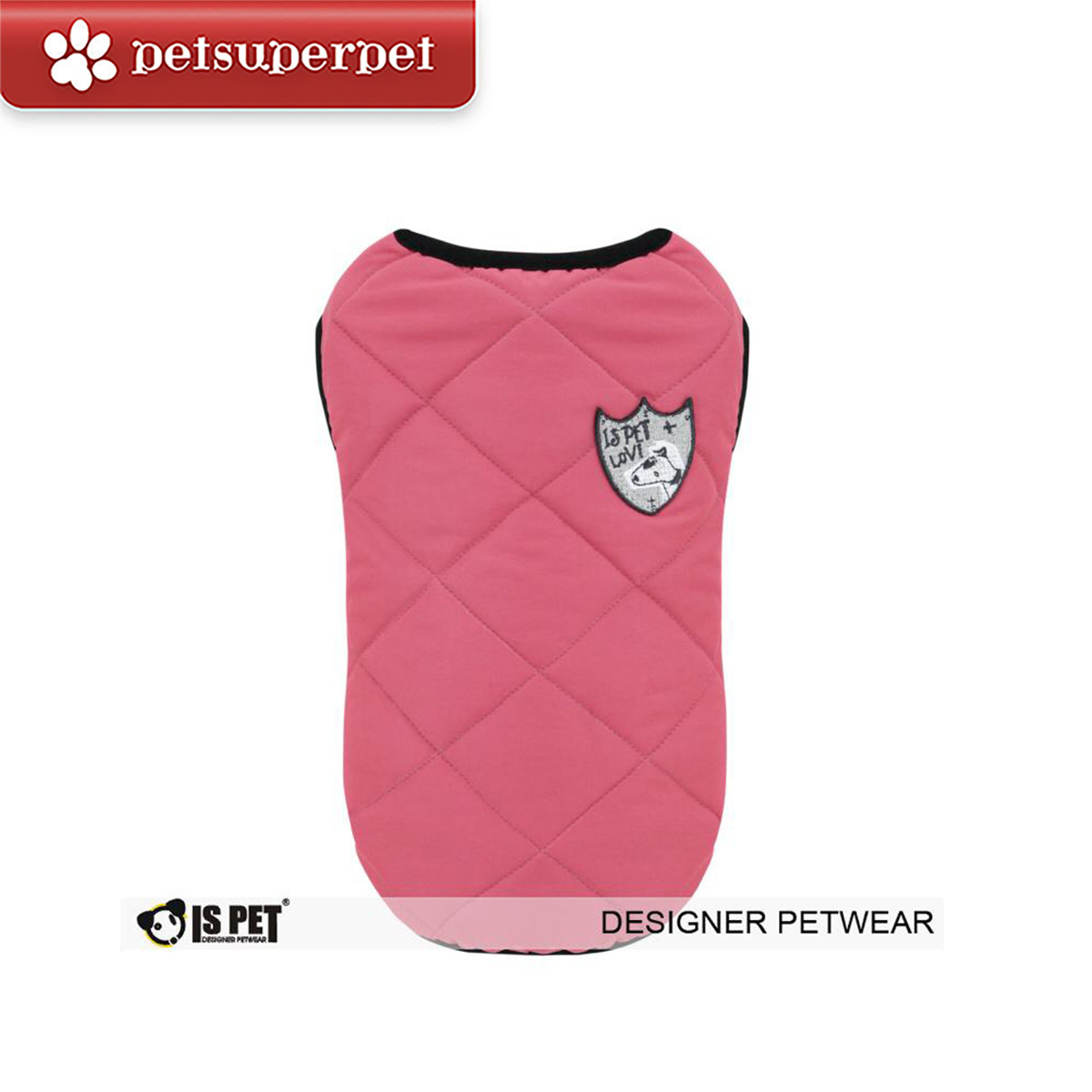 IsPet 寵物夾棉背心外套 (玫瑰粉紅色）- [4尺寸]
