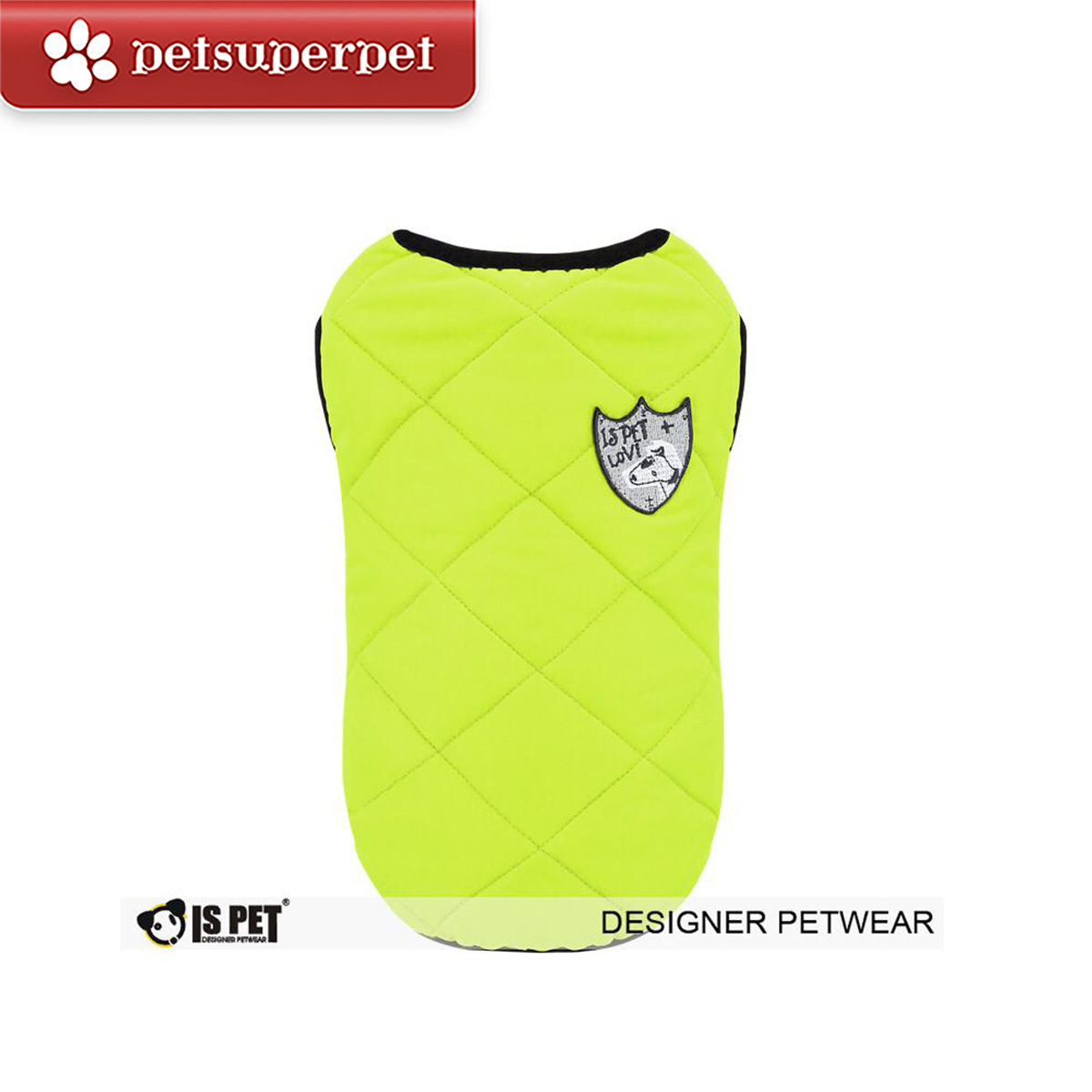 IsPet 寵物夾棉背心外套 (熒光綠色）- [3尺寸]