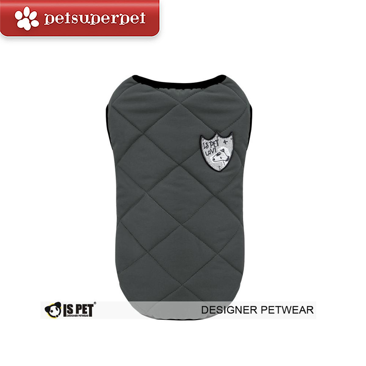 IsPet 寵物夾棉背心外套 (深灰色）- [2尺寸]