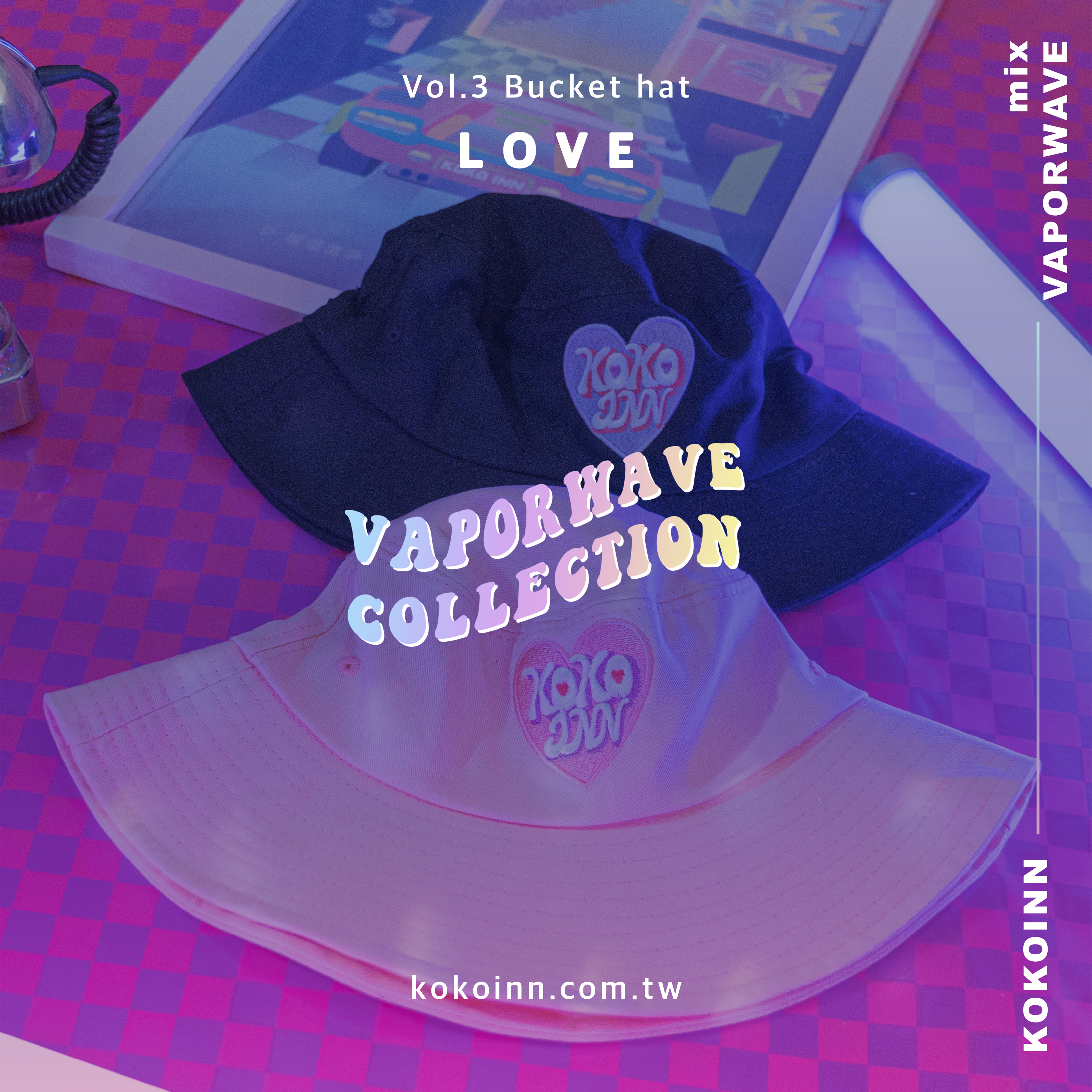 こ♡こ LOVE 愛心刺繡帽