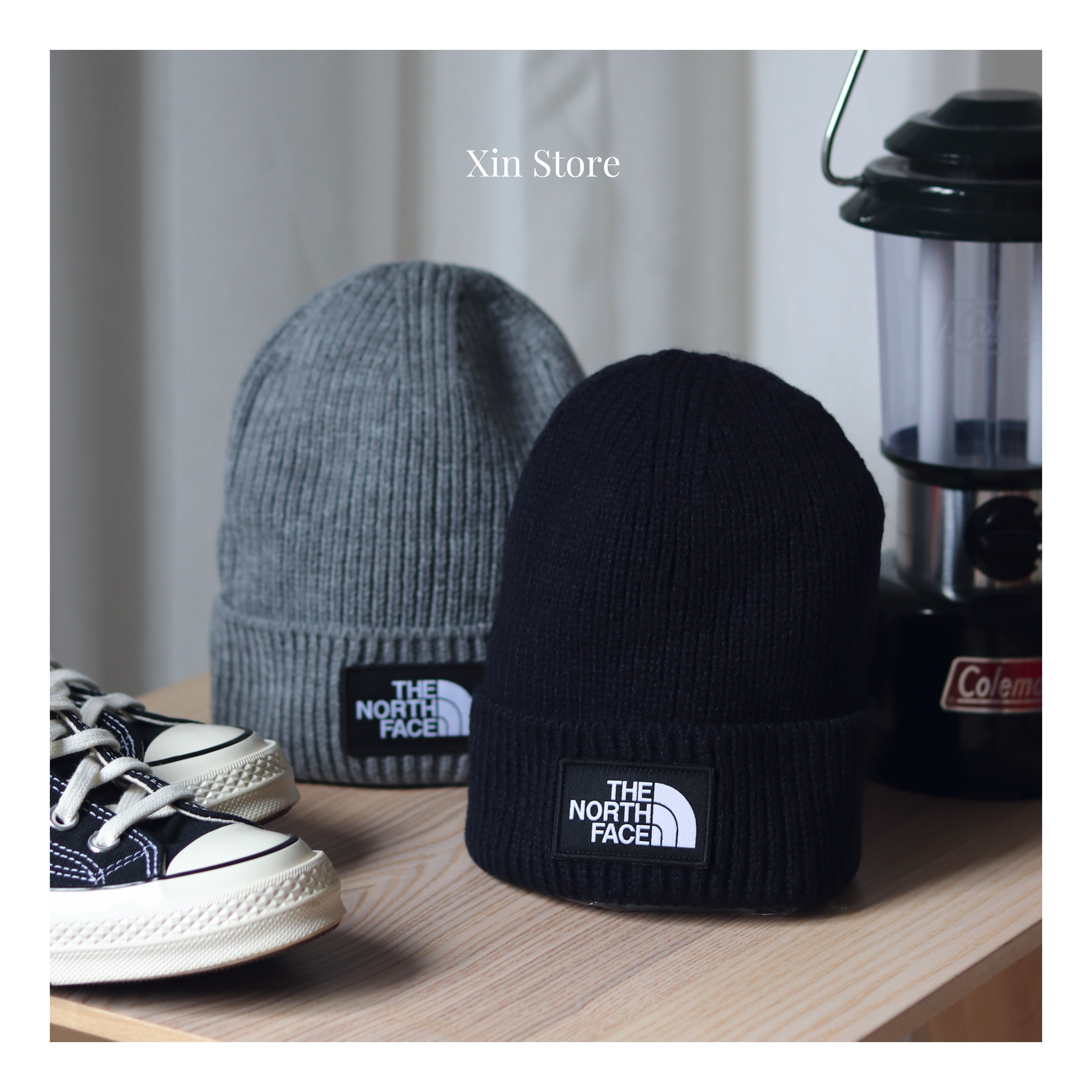 The North Face TNF Box Beanie 方標 針織 毛帽 岩石灰 深墨藍