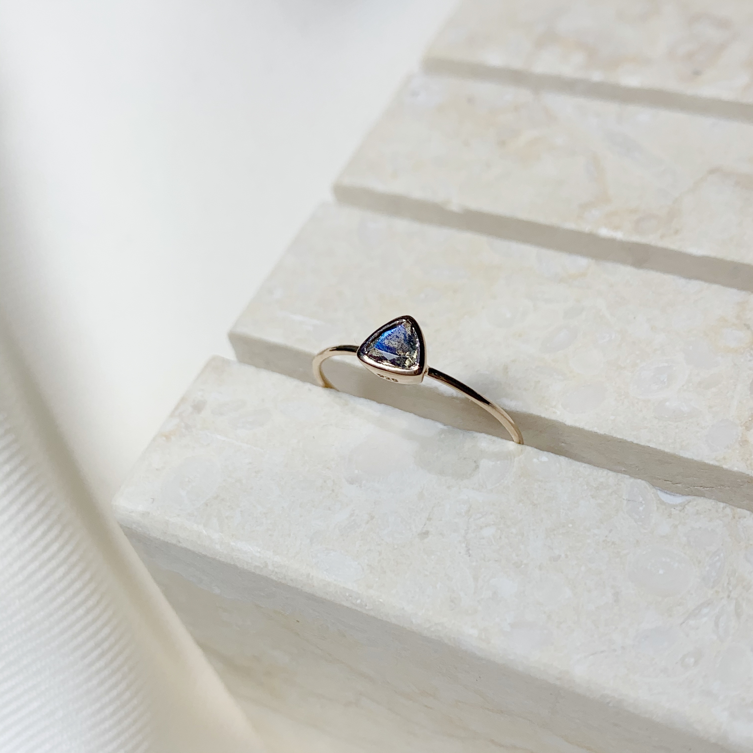 Lego三角拉長石戒指