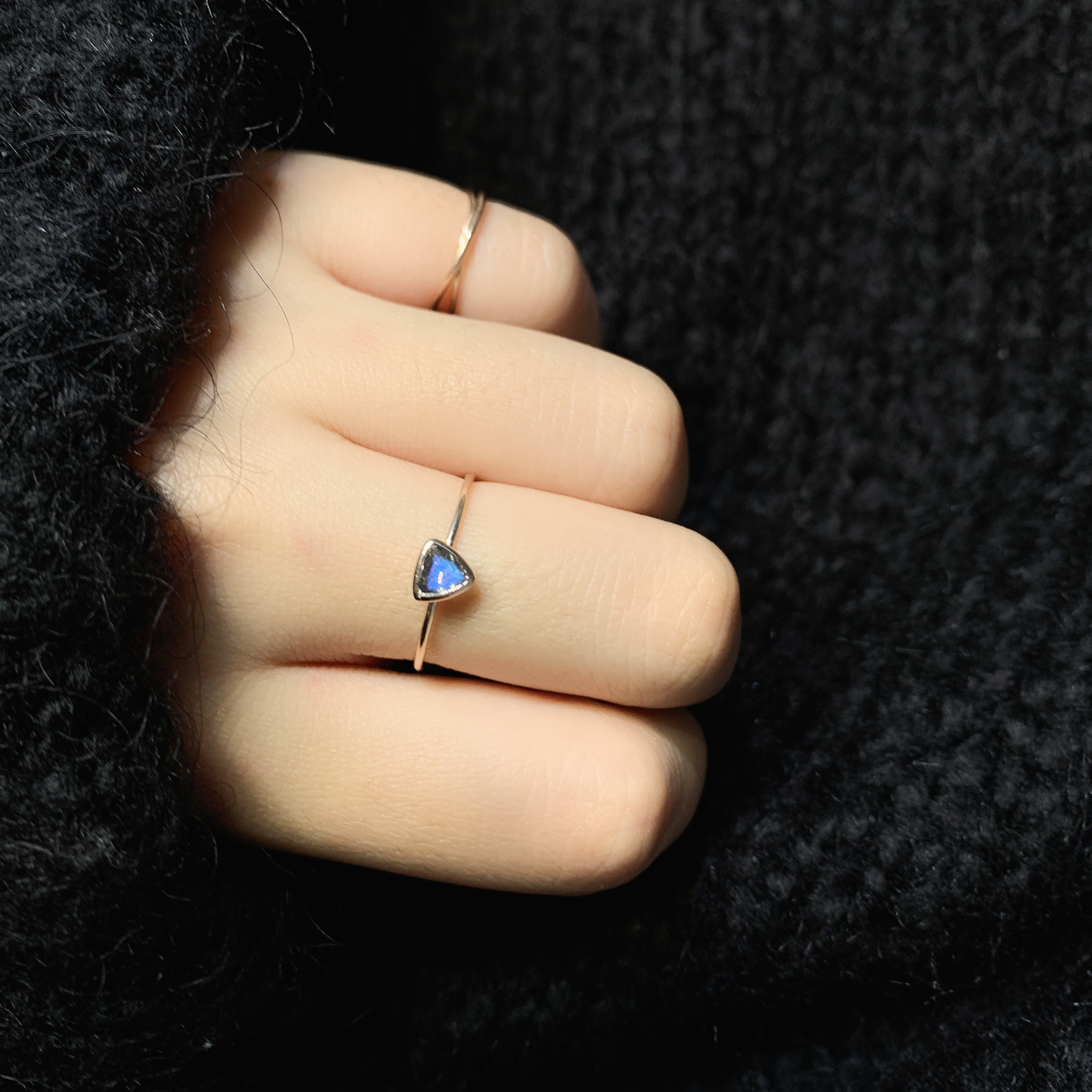 Lego三角拉長石戒指