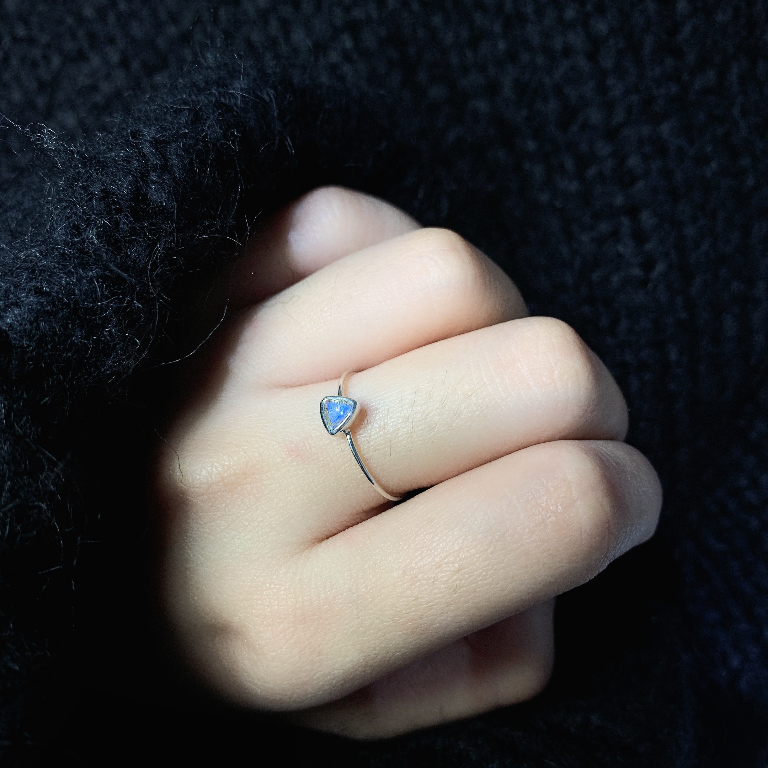 Lego三角拉長石戒指