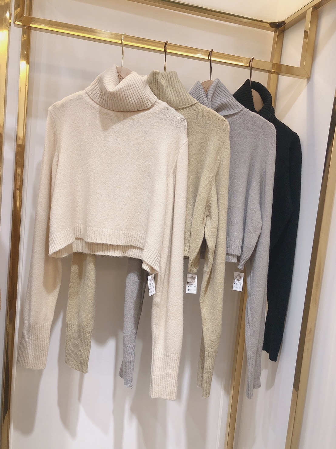 韓國Q彈高領牛奶色毛衣/四色