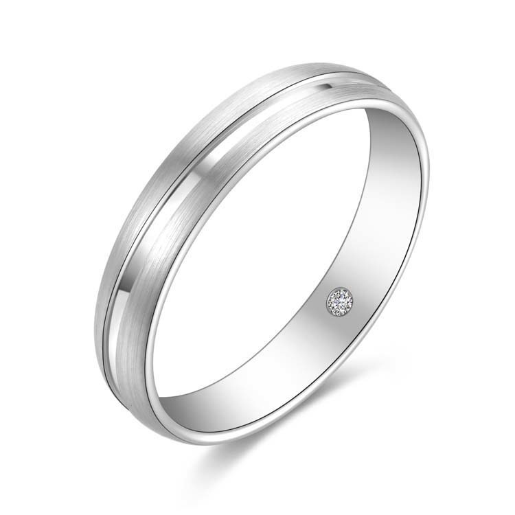 【情侶戒】18K 白金鑽石情侶 / 結婚對戒