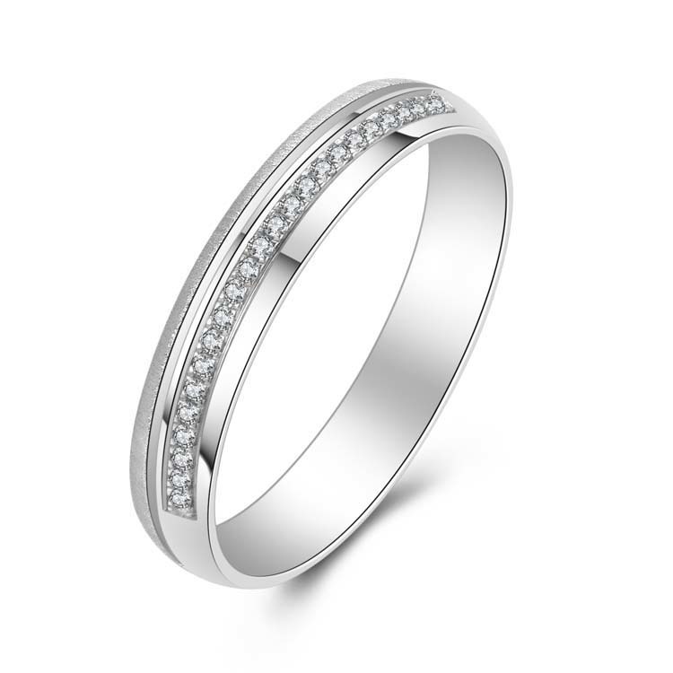 【情侶戒】18K 白金鑽石情侶 / 結婚對戒