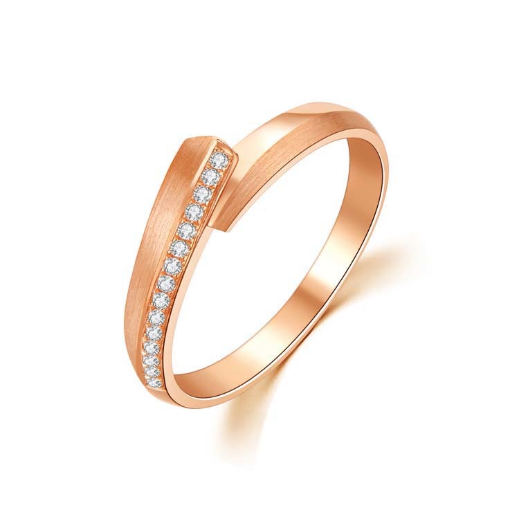 【情侶戒】18K 玫瑰金鑽石情侶 / 結婚對戒