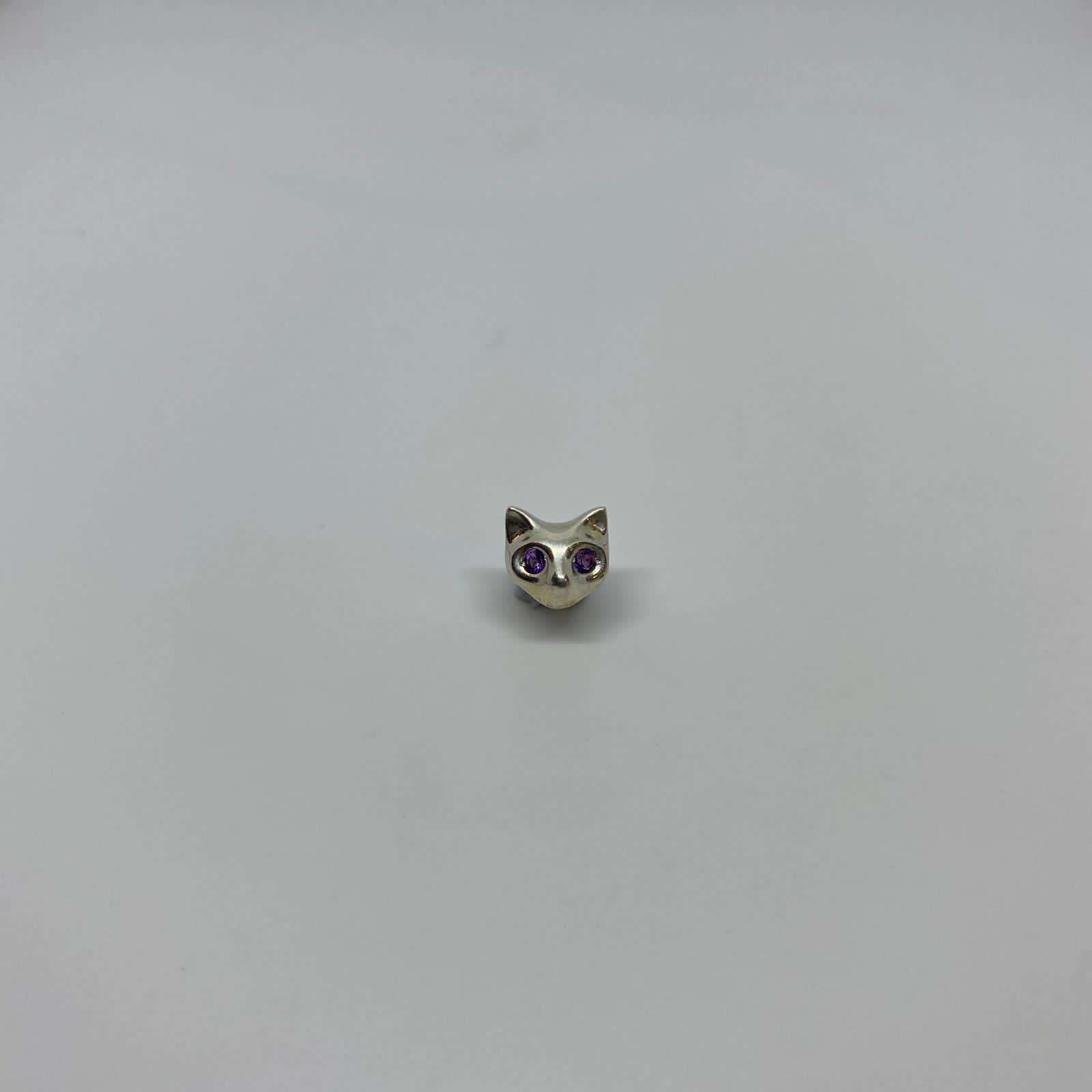 Cat Earring W/amethyst