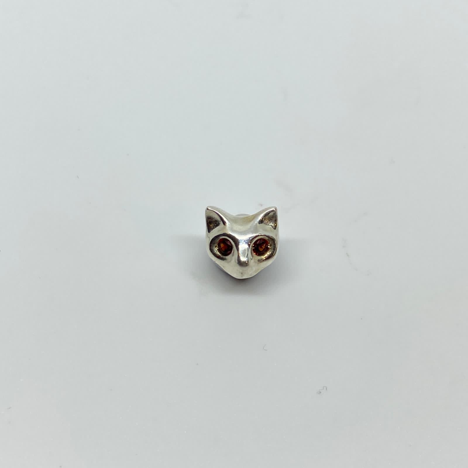 Cat Earring W/garnet