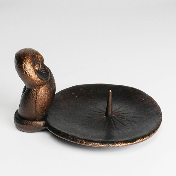 【高岡銅器】貓頭鷹 燭台