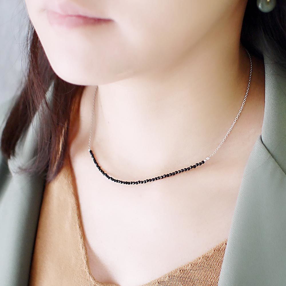 伊斯坦堡之夜純銀項鍊(黑尖晶石)/SN897