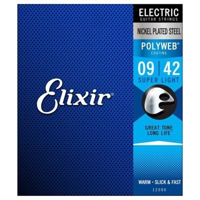 Elixir 12000 (09-42) 厚膜 POLYWEB 電吉他弦