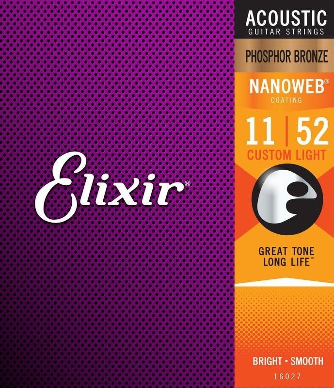 Elixir 16027 (11-52) 磷青銅薄膜 NANOWEB 木吉他弦 民謠吉他弦
