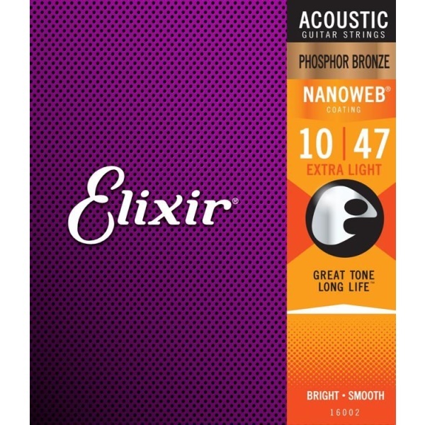 Elixir 16002 (10-47) 磷青銅薄膜 NANOWEB 木吉他弦 民謠吉他弦