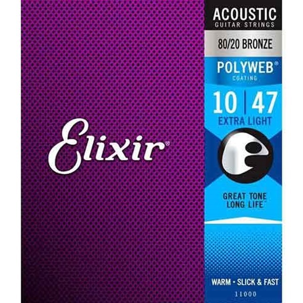 Elixir 11000 (10-47) 黃銅厚膜 POLYWEB 木吉他弦 民謠吉他弦