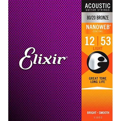 Elixir 11052 (12-53) 黃銅薄膜 NANOWEB 木吉他弦 民謠吉他弦