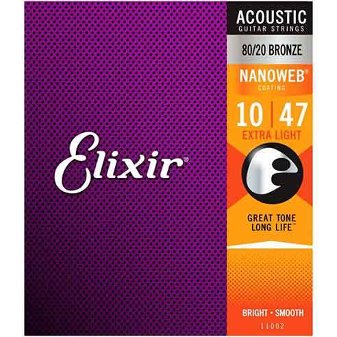 Elixir 11002 (10-47) 黃銅薄膜 NANOWEB 木吉他弦 民謠吉他弦