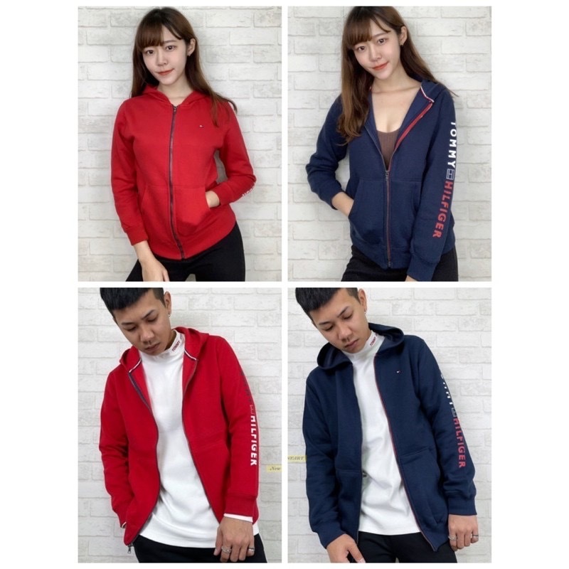 Tommy Hilfiger 青年版 手臂字母 內刷毛 連帽外套