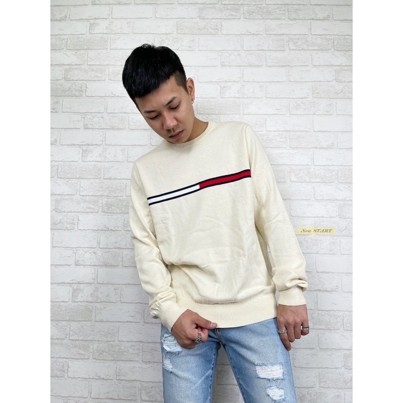 Tommy Hilfiger 橫條經典Logo 針織衫 毛衣 長袖上衣