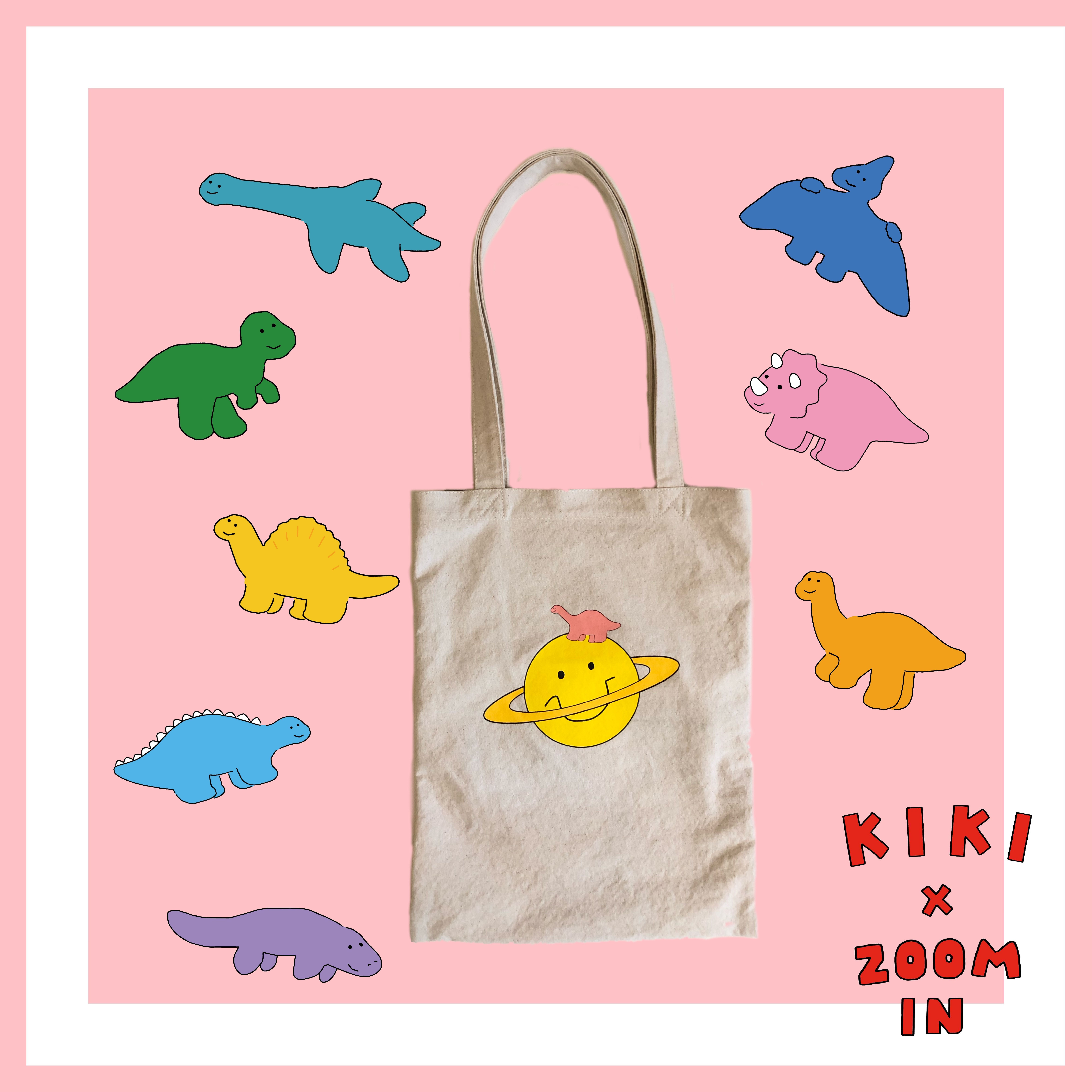 KIKI x ZOOM IN 微笑星球 水洗棉帆布側背袋