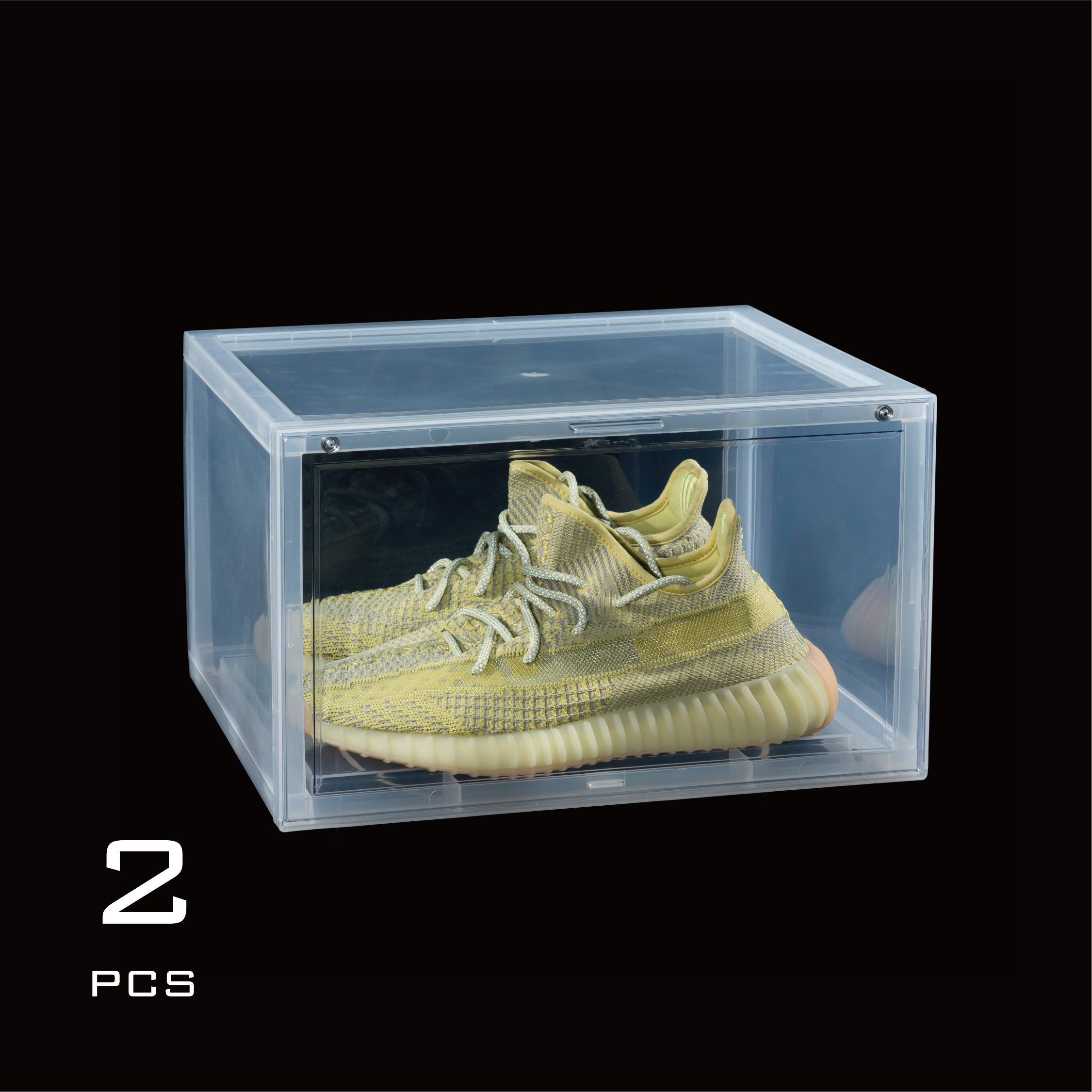 【 SNEAKERMOB | 透明 磁吸側開球鞋收納展示盒 2入組 】