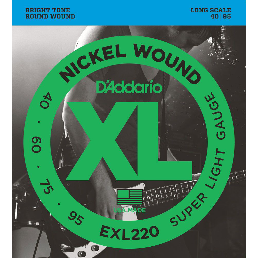 D'Addario XL  EXL220 鍍鎳鋼電貝士弦 (40-95)