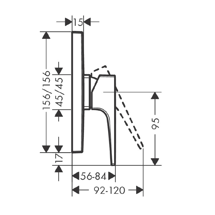 hansgrohe Metropol 32565, -000 + 01800, -180 Single lever shower mixer concealed installation