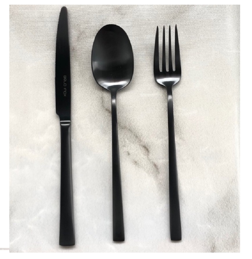 Belo Inox Flatware Cutlery in PVD Black Set of 3 (Table