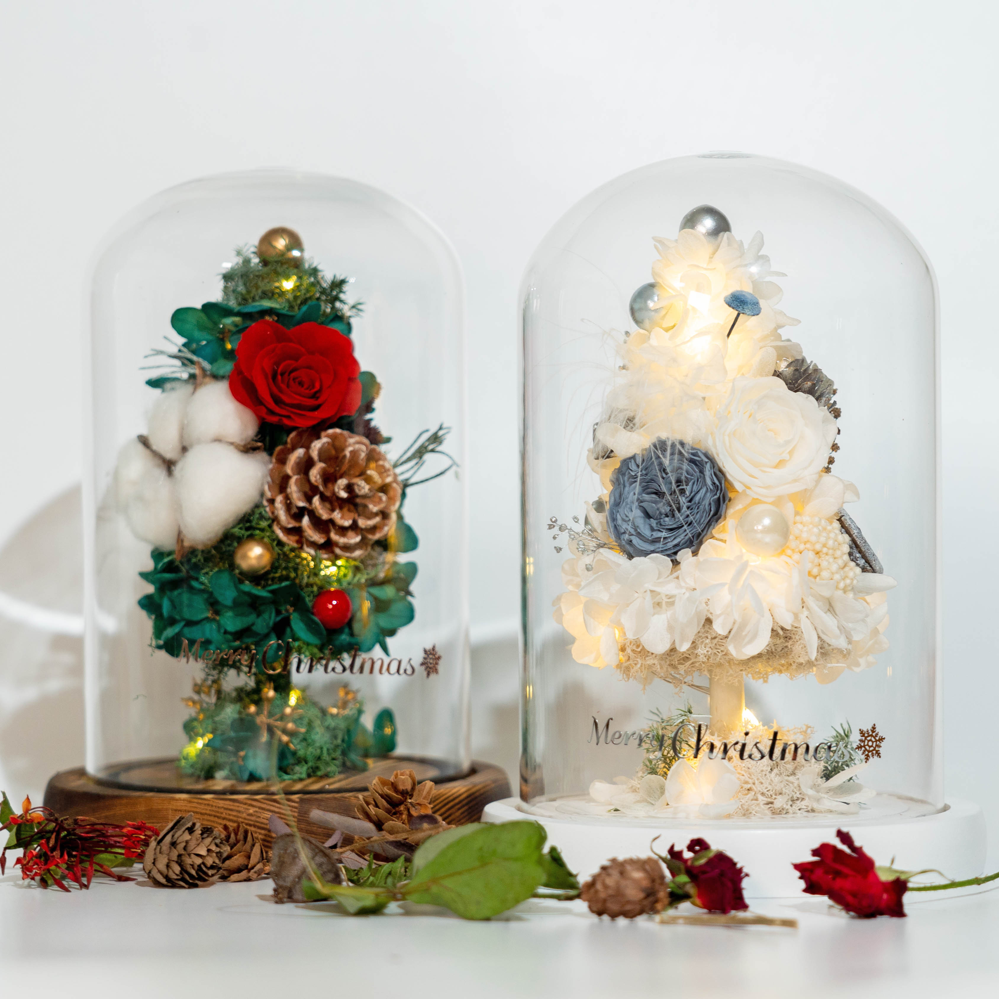 限量聖誕保鮮花樹 - 帶燈連禮盒