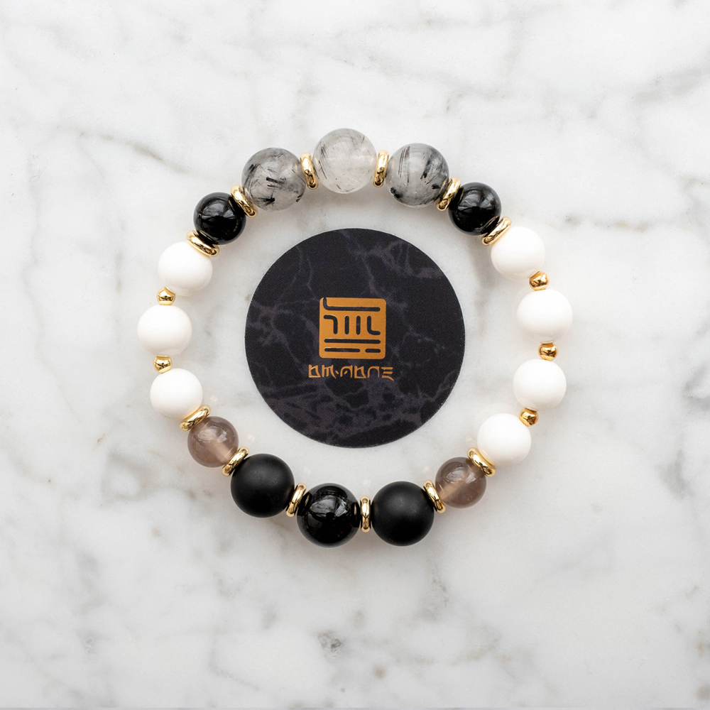 《無OMNONE 玉石手鍊》潑墨系列 - 太極