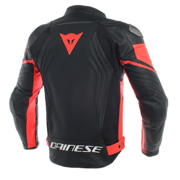 DAINESE RACING 3 LEATHER JACKET BLACK/BLACK/FLUO-RED 黑黑螢光紅 皮衣