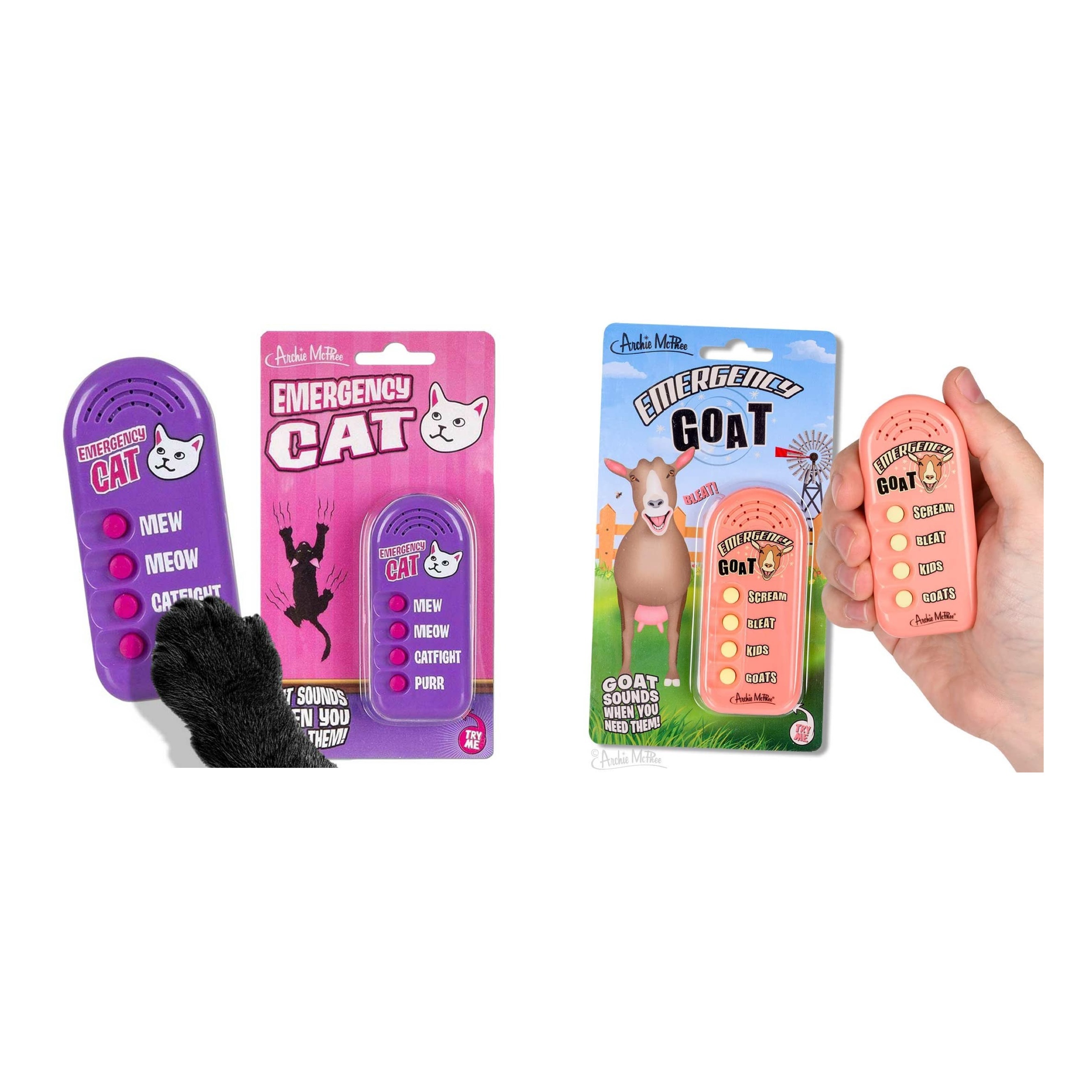 貓叫 / 山羊叫 / 酸黃瓜唱歌之詭異發聲機 Archie McPhee 美國惡趣味玩具 Emergency Button