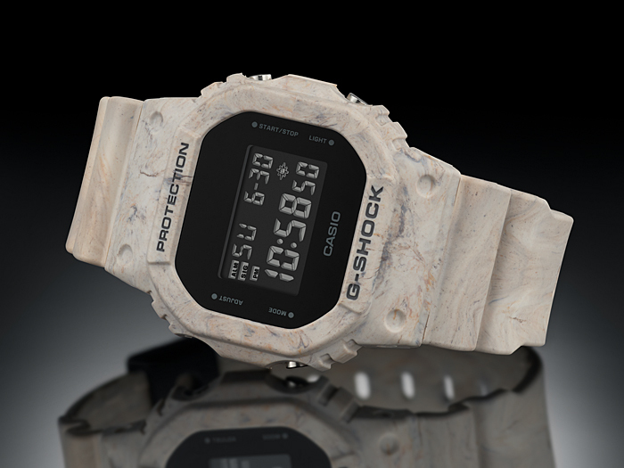 萬年鐘錶 - G-SHOCK  大理石大地色調 防震電子錶  DW-5600WM-5  錶徑: 42.8MM