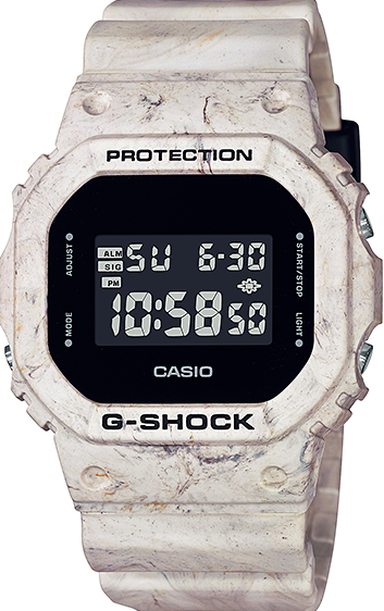 萬年鐘錶 - G-SHOCK  大理石大地色調 防震電子錶  DW-5600WM-5  錶徑: 42.8MM