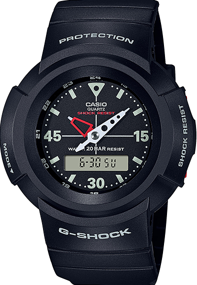 萬年鐘錶 - G-SHOCK  經典復刻 防震電子錶  AW-500E-1E 錶徑: 47.7MM