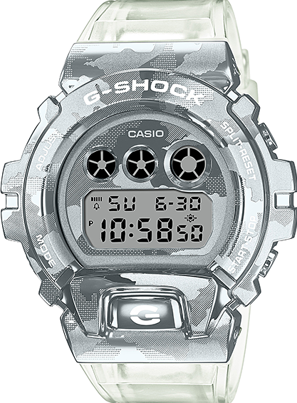 萬年鐘錶 - G-SHOCK  不鏽鋼金屬系列冰酷迷彩電子錶   GM-6900SCM-1   錶徑 : 49.7 mm