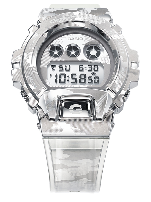萬年鐘錶 - G-SHOCK  不鏽鋼金屬系列冰酷迷彩電子錶   GM-6900SCM-1   錶徑 : 49.7 mm